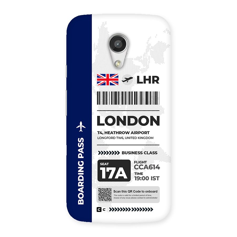 International Boarding Pass London Back Case for Moto G 2nd Gen
