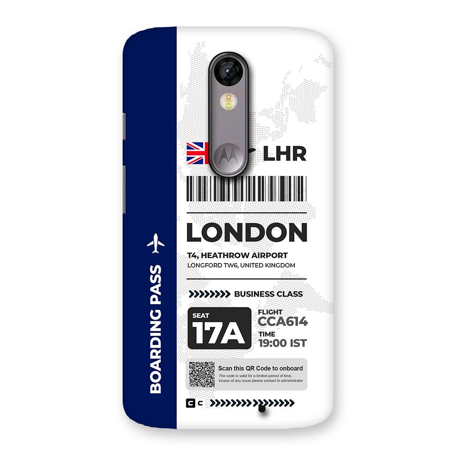 International Boarding Pass London Back Case for Moto X Force