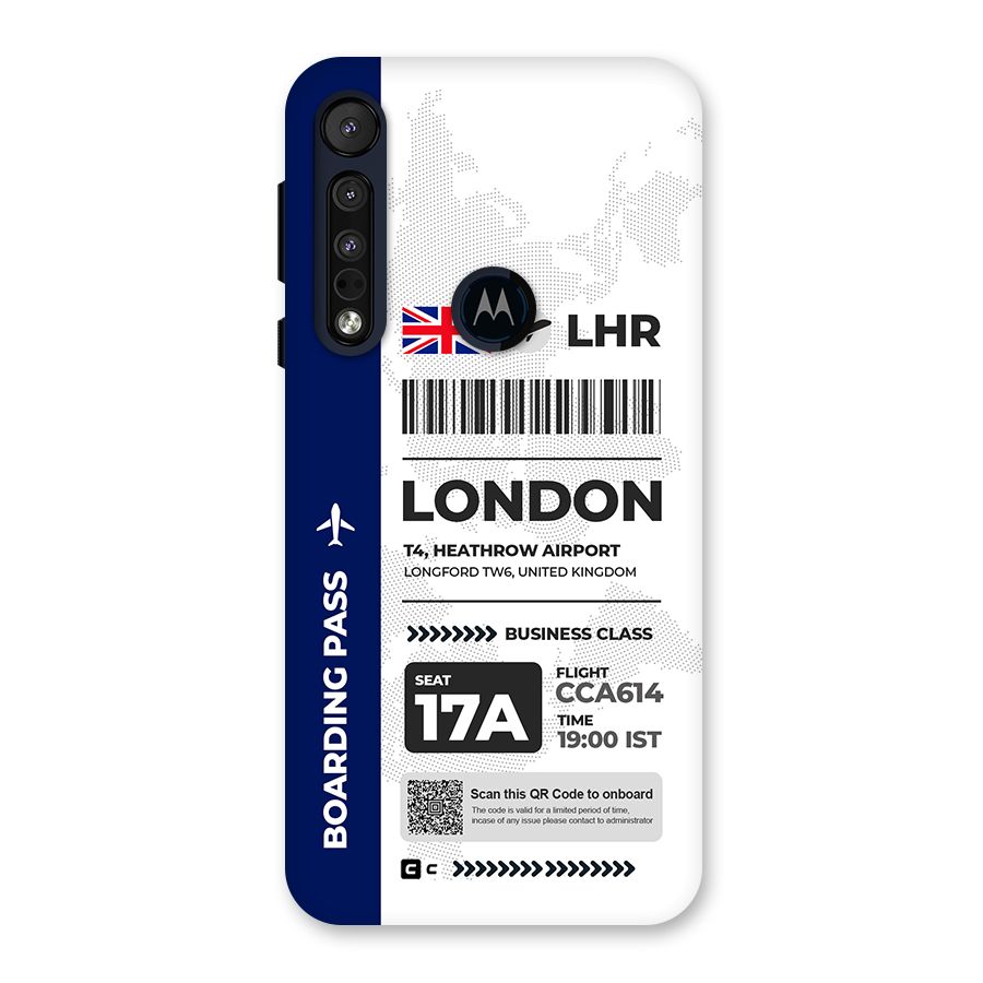 International Boarding Pass London Back Case for Motorola One Macro