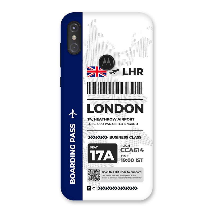 International Boarding Pass London Back Case for Motorola One Power