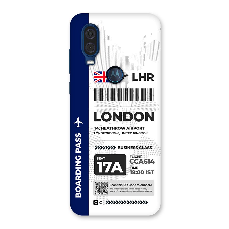 International Boarding Pass London Back Case for Motorola One Vision