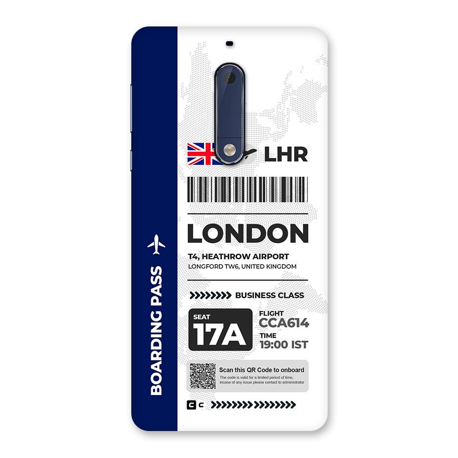 International Boarding Pass London Back Case for Nokia 5