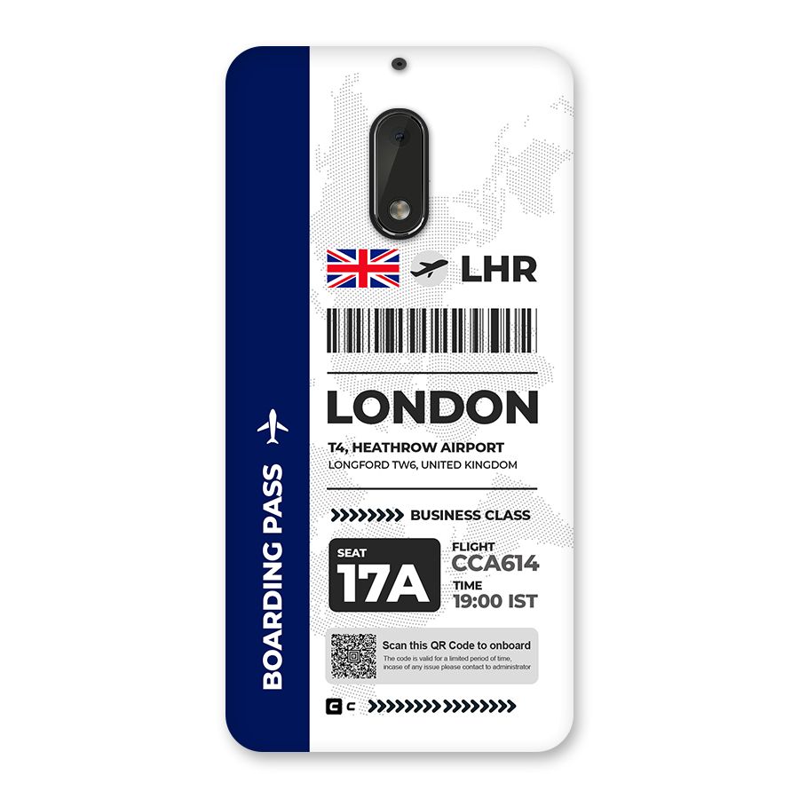 International Boarding Pass London Back Case for Nokia 6