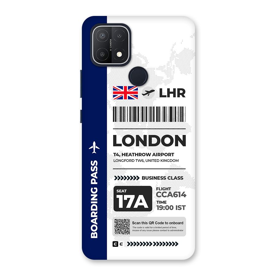 International Boarding Pass London Back Case for Oppo A15s