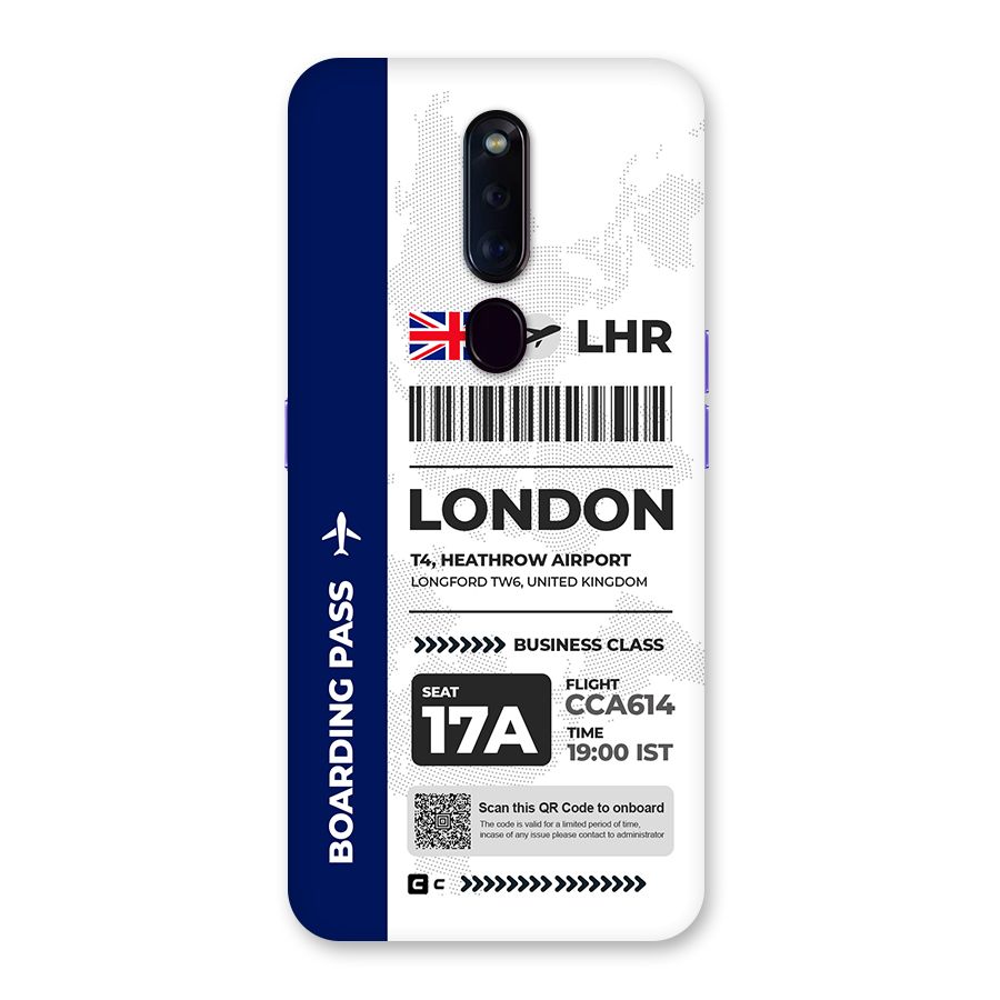 International Boarding Pass London Back Case for Oppo F11 Pro