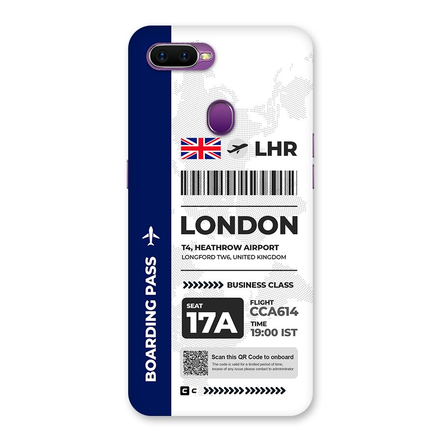 International Boarding Pass London Back Case for Oppo F9