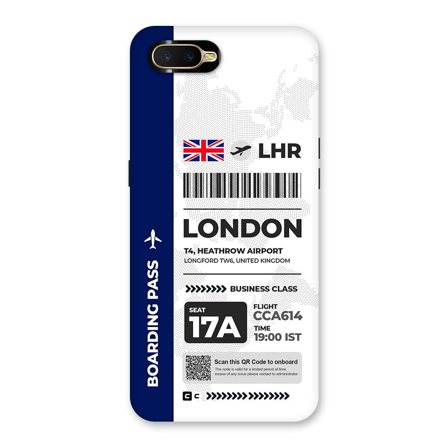 International Boarding Pass London Back Case for Oppo K1