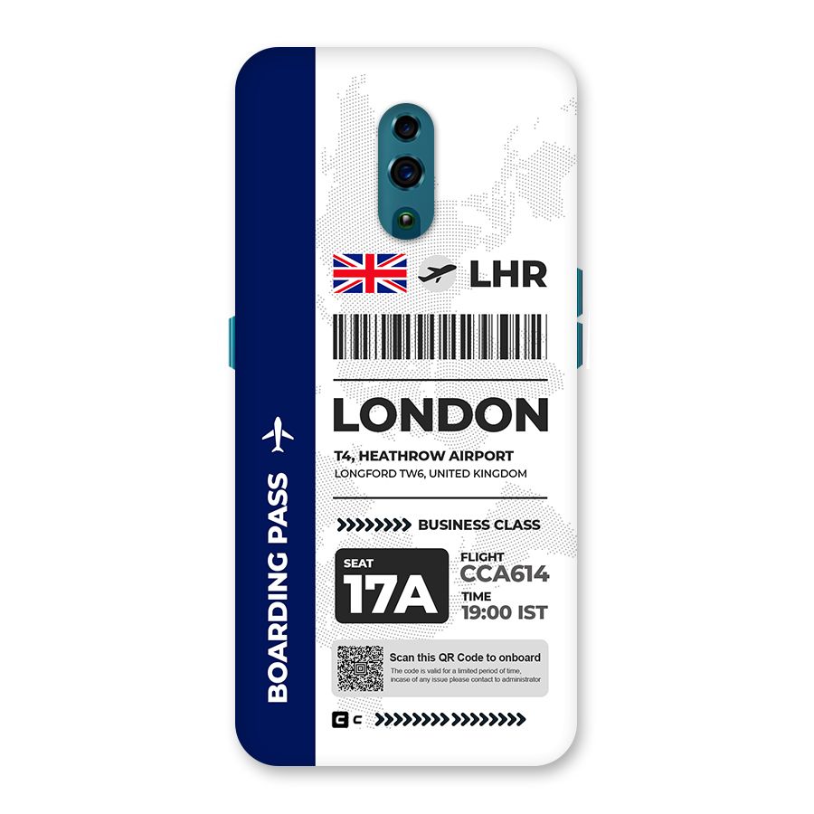 International Boarding Pass London Back Case for Oppo Reno