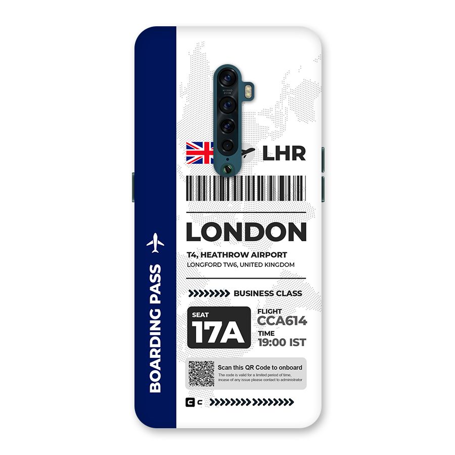 International Boarding Pass London Back Case for Oppo Reno2