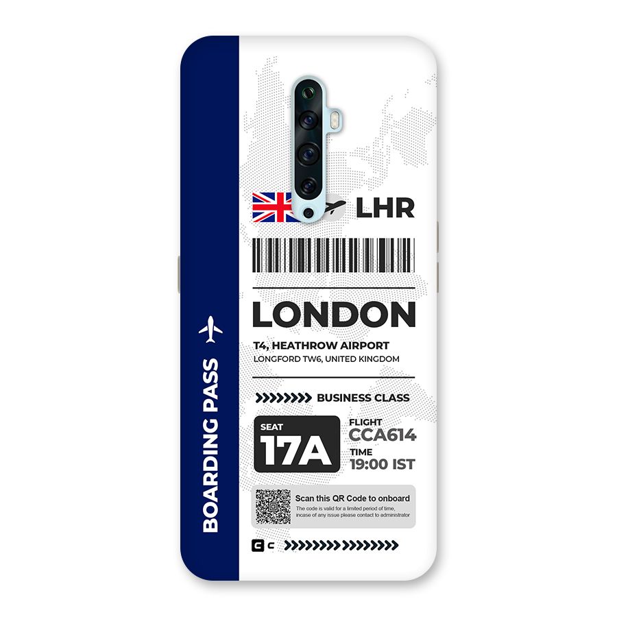 International Boarding Pass London Back Case for Oppo Reno2 F