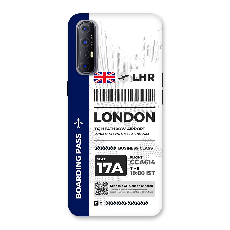 International Boarding Pass London Back Case for Oppo Reno3 Pro