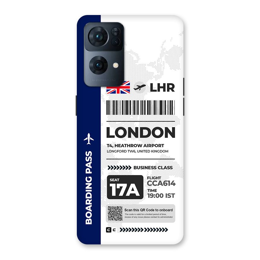 International Boarding Pass London Back Case for Oppo Reno7 Pro 5G