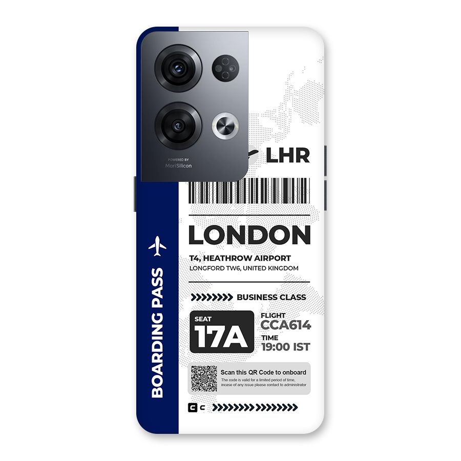 International Boarding Pass London Back Case for Oppo Reno8 Pro 5G