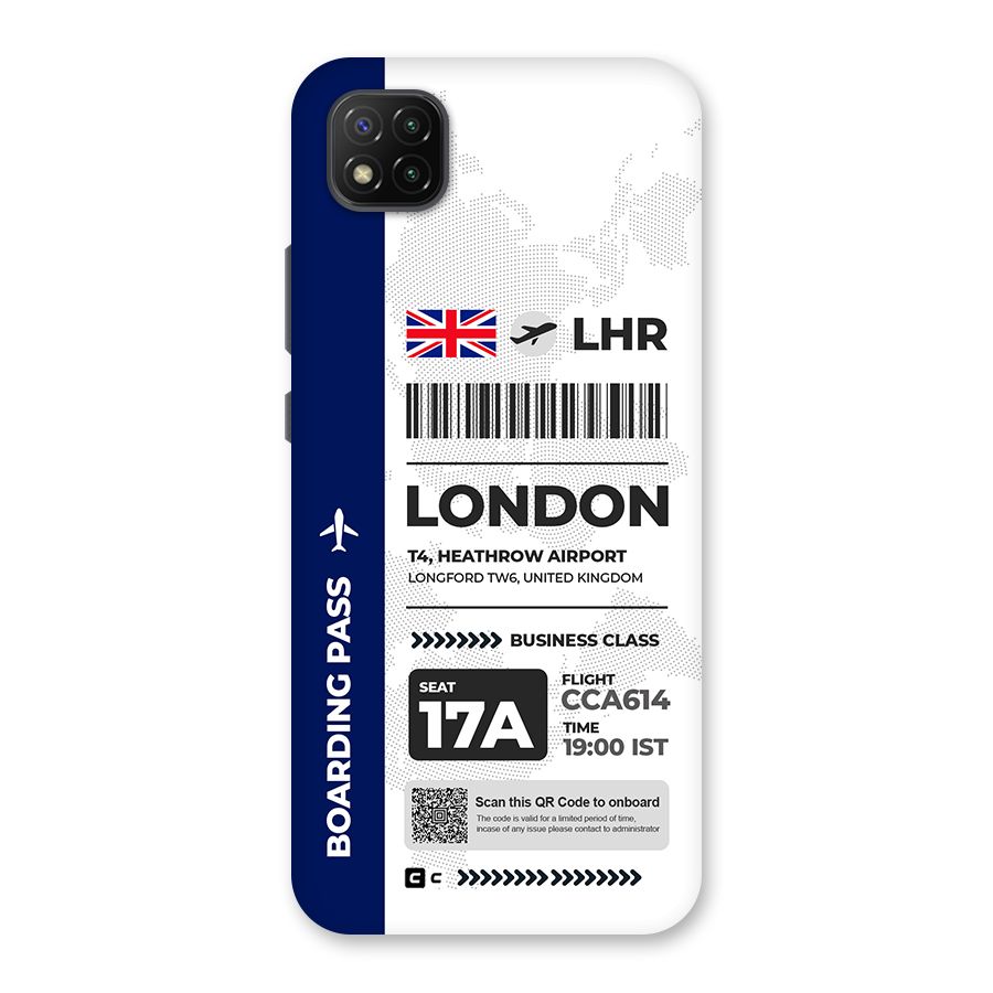 International Boarding Pass London Back Case for Poco C3