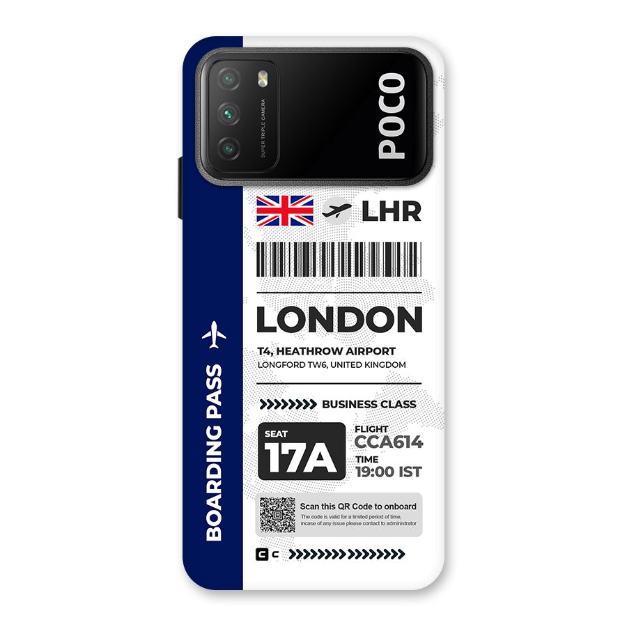 International Boarding Pass London Back Case for Poco M3