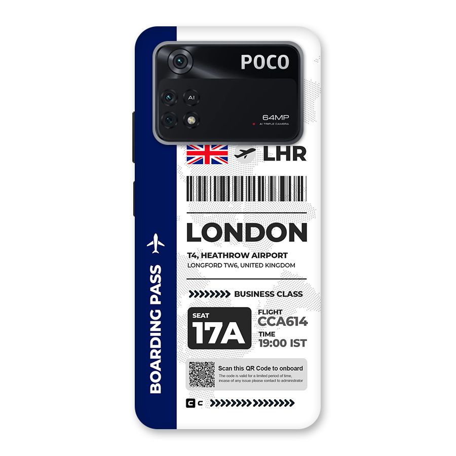 International Boarding Pass London Back Case for Poco M4 Pro 4G