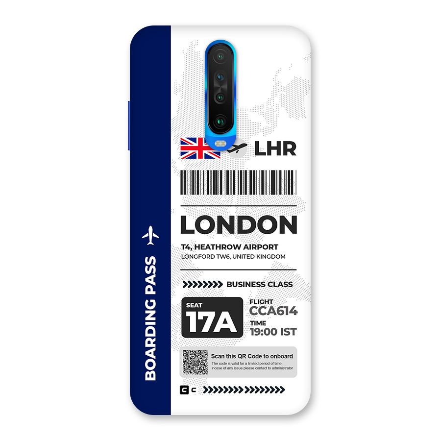International Boarding Pass London Back Case for Poco X2