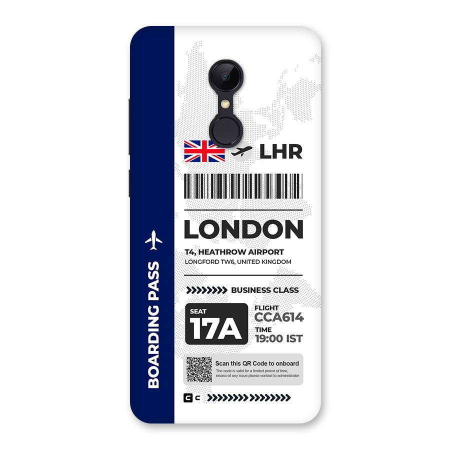 International Boarding Pass London Back Case for Redmi 5