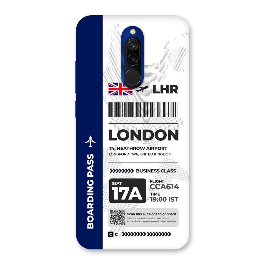International Boarding Pass London Back Case for Redmi 8
