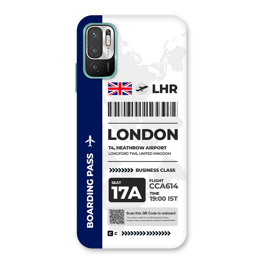 International Boarding Pass London Back Case for Redmi Note 10T 5G