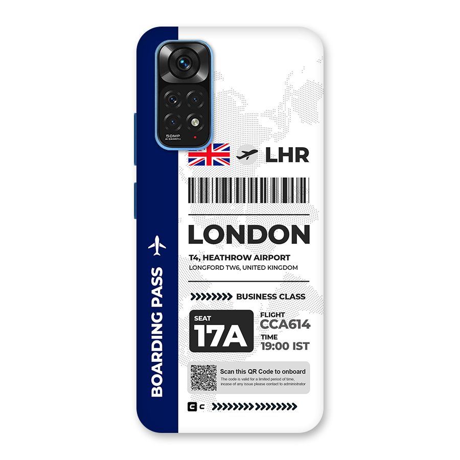 International Boarding Pass London Back Case for Redmi Note 11S