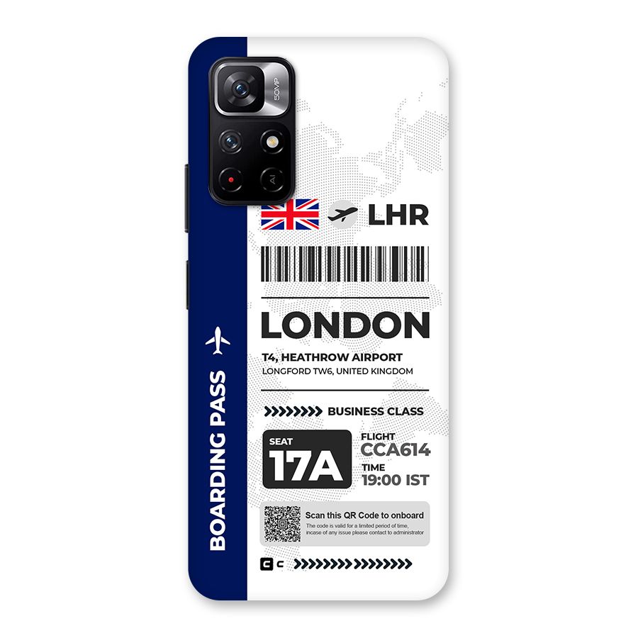 International Boarding Pass London Back Case for Redmi Note 11T 5G