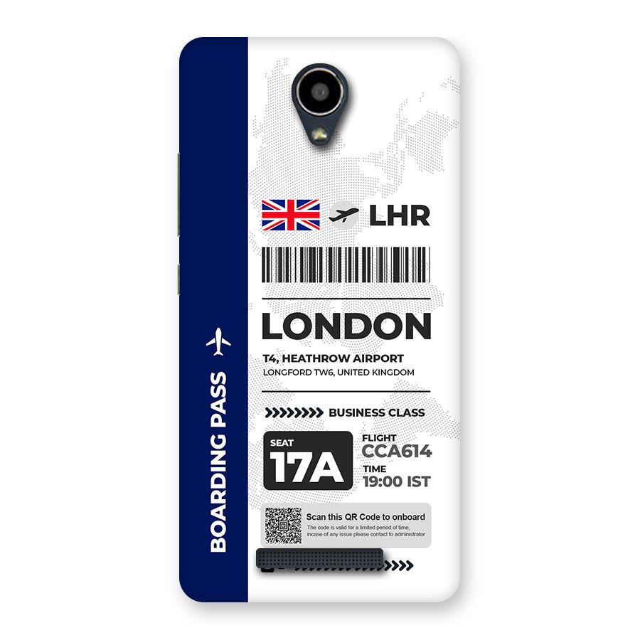 International Boarding Pass London Back Case for Redmi Note 2