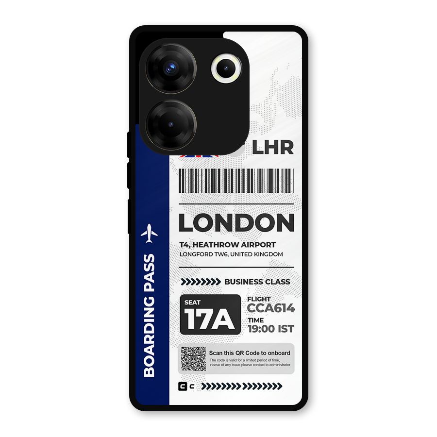 International Boarding Pass London Metal Back Case for Tecno Camon 20 Pro