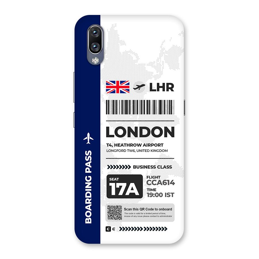 International Boarding Pass London Back Case for Vivo NEX