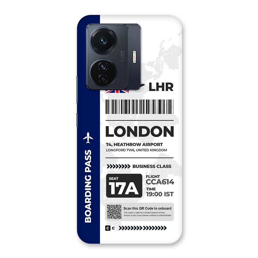 International Boarding Pass London Back Case for Vivo T1 Pro