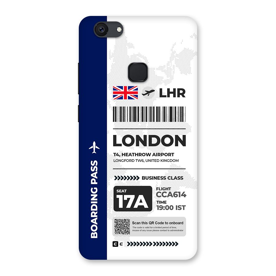 International Boarding Pass London Back Case for Vivo V7 Plus