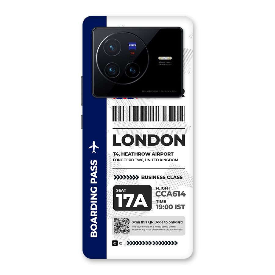 International Boarding Pass London Back Case for Vivo X80