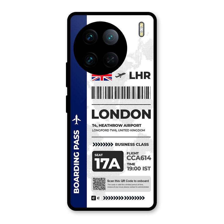 International Boarding Pass London Back Case for Vivo X90 Pro