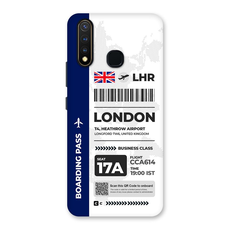International Boarding Pass London Back Case for Vivo Y19