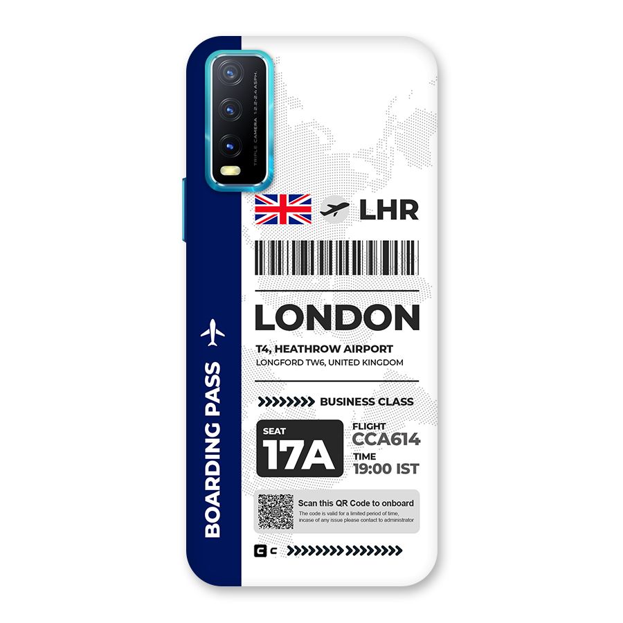 International Boarding Pass London Back Case for Vivo Y20G