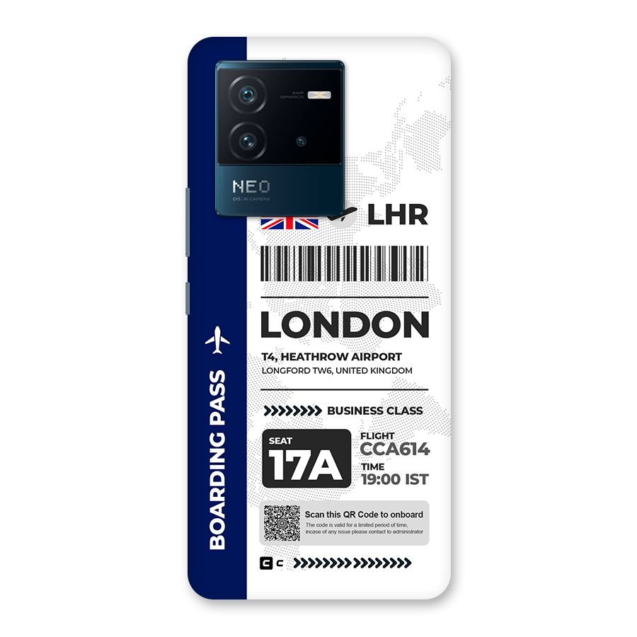 International Boarding Pass London Back Case for Vivo iQOO Neo 6 5G