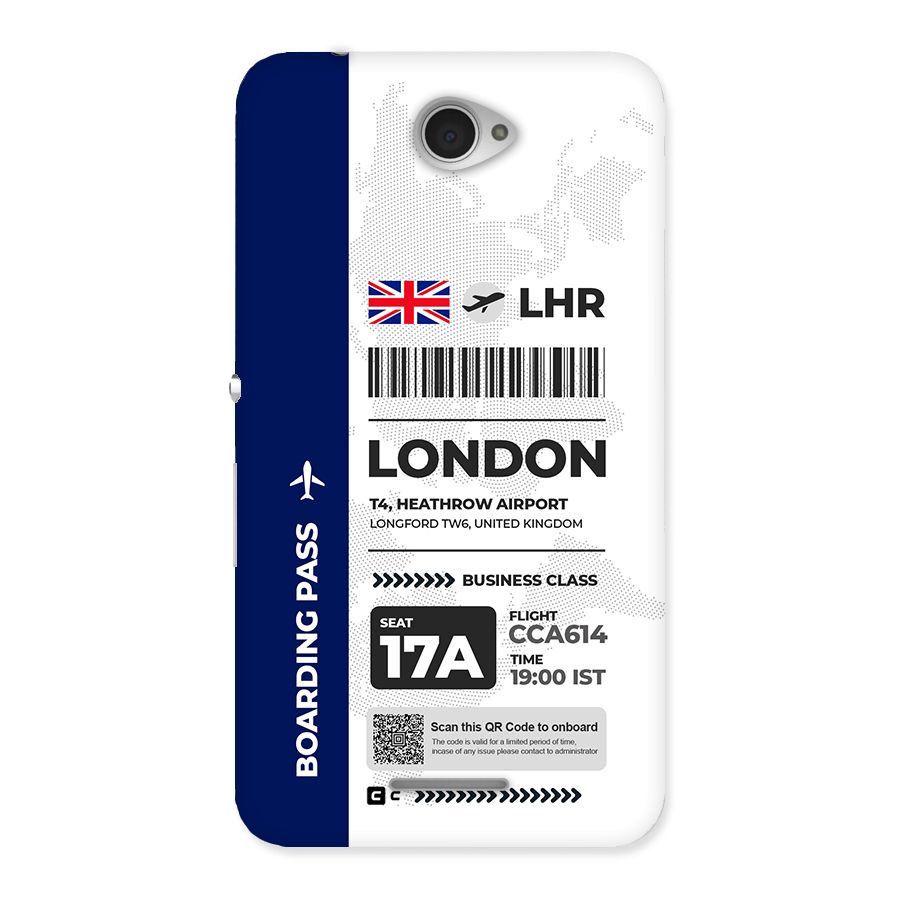 International Boarding Pass London Back Case for Xperia E4