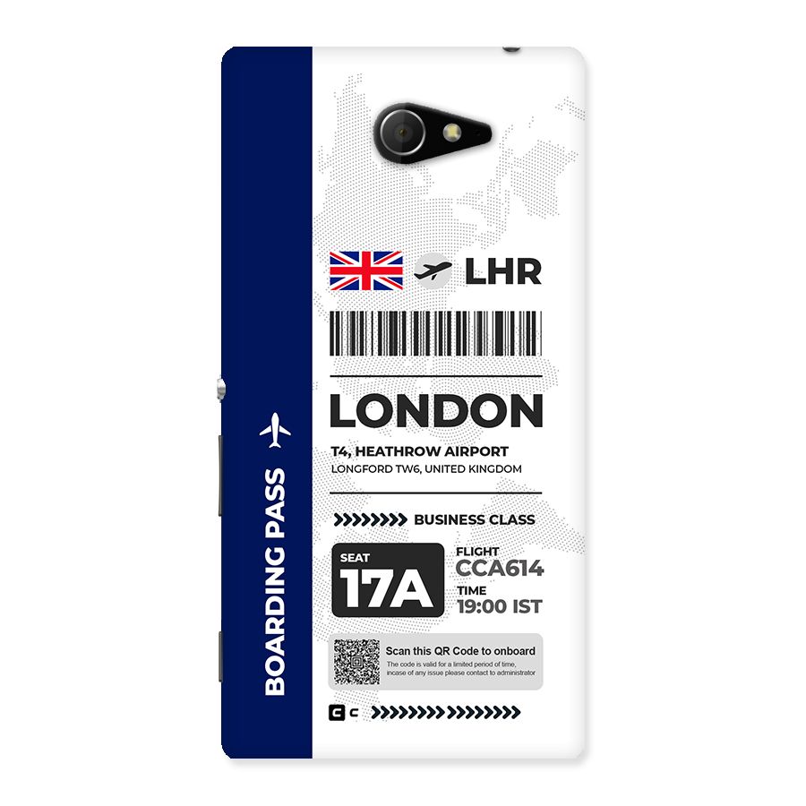 International Boarding Pass London Back Case for Xperia M2