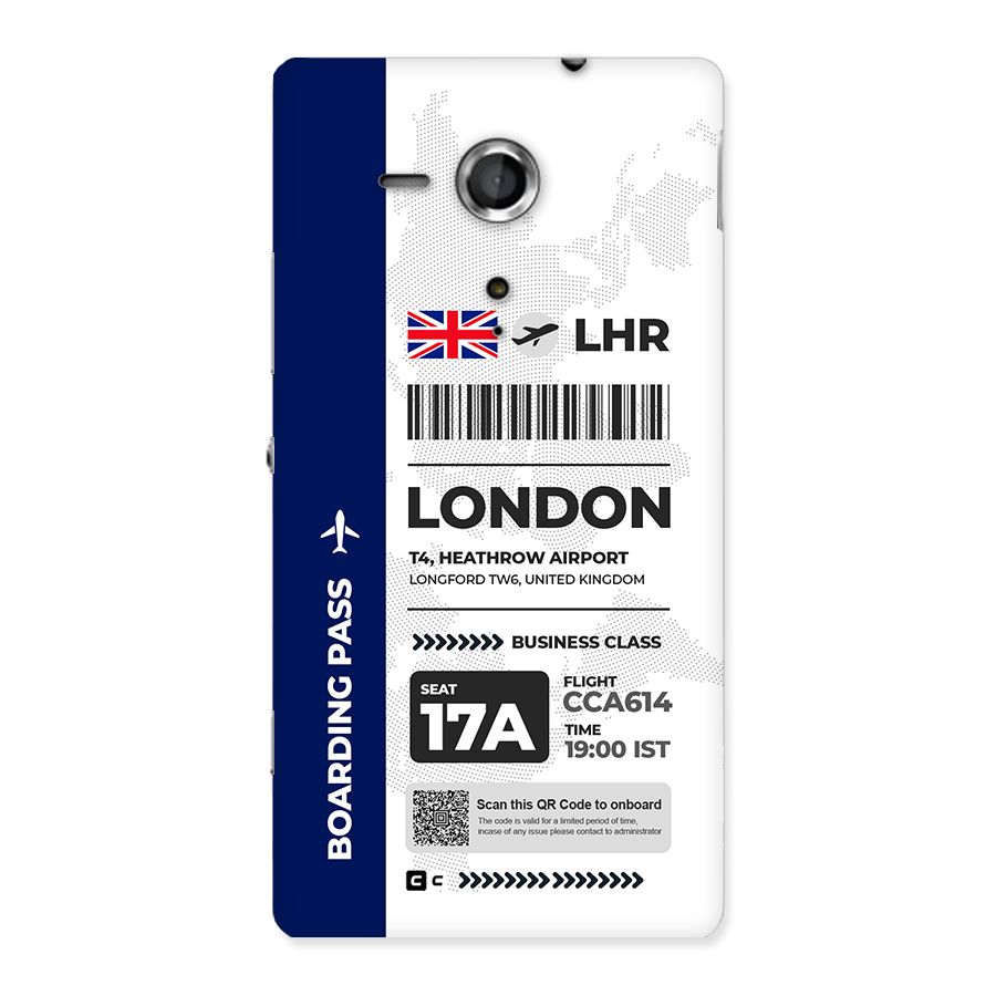 International Boarding Pass London Back Case for Xperia Sp