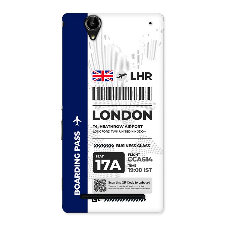 International Boarding Pass London Back Case for Xperia T2