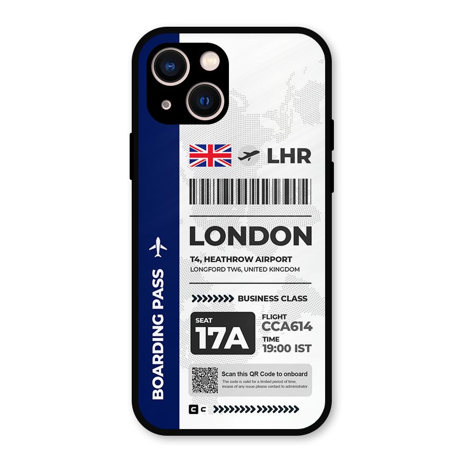 International Boarding Pass London Metal Back Case for iPhone 13
