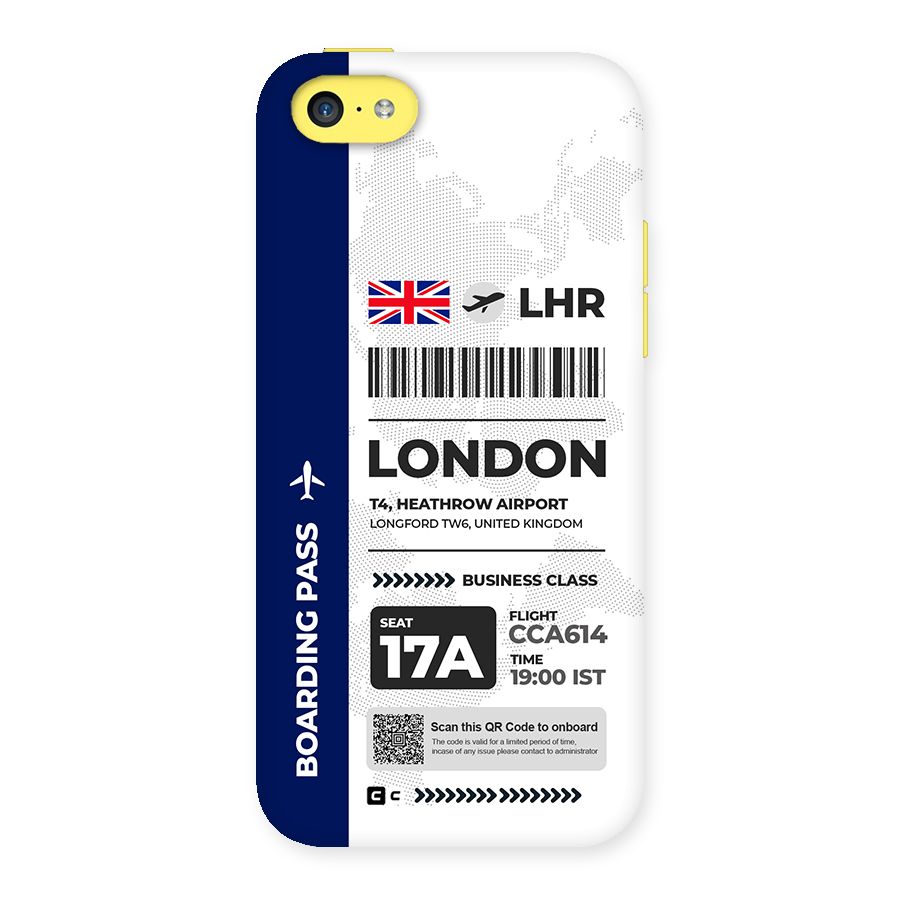 International Boarding Pass London Back Case for iPhone 5C
