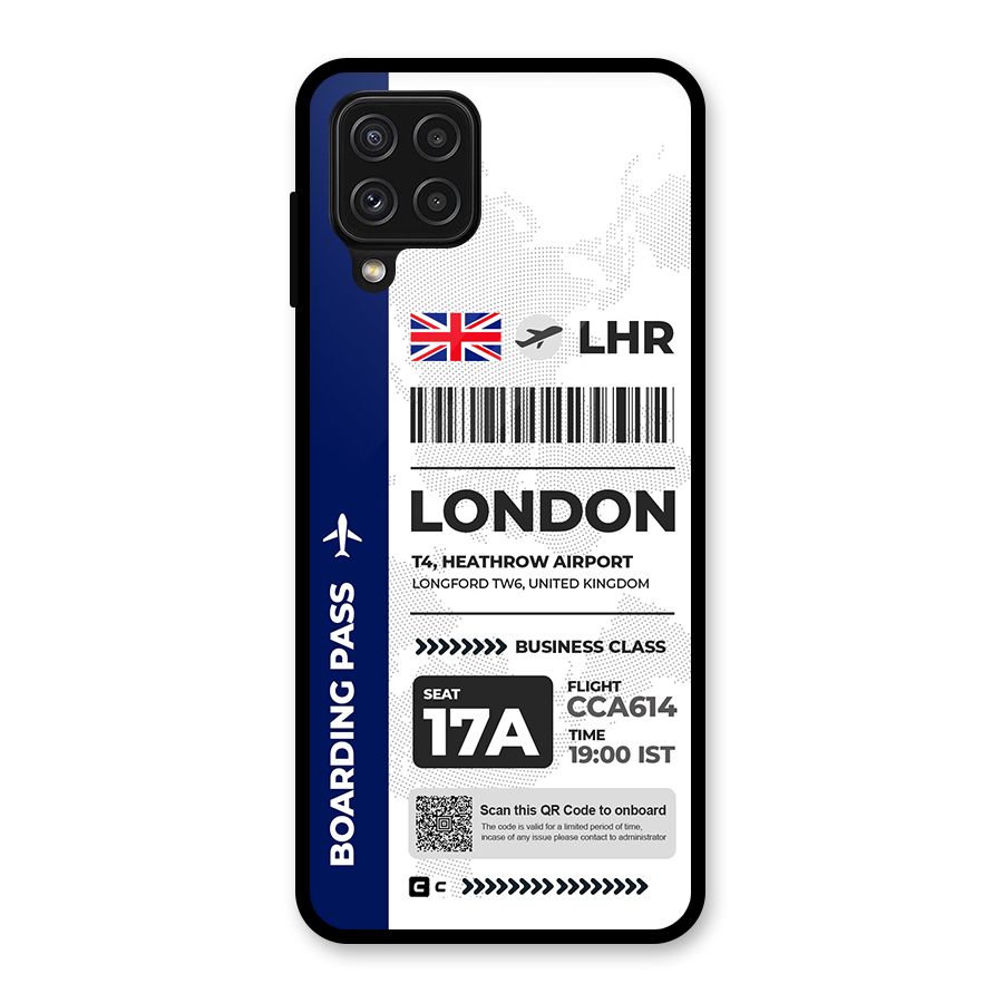 International Boarding Pass London Glass Back Case for Galaxy A22 4G