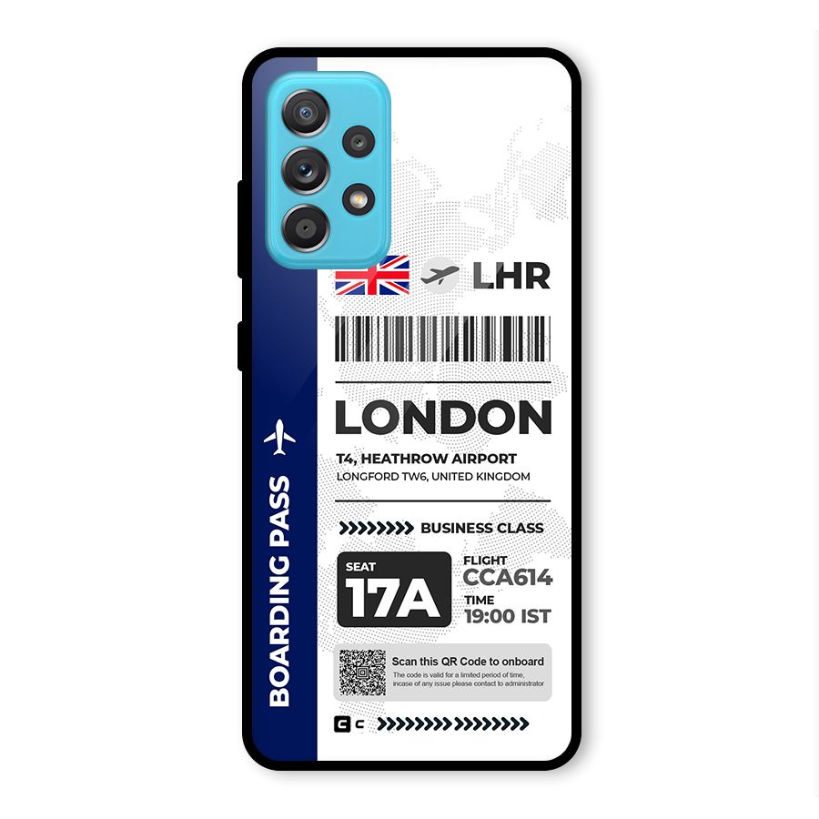 International Boarding Pass London Glass Back Case for Galaxy A52