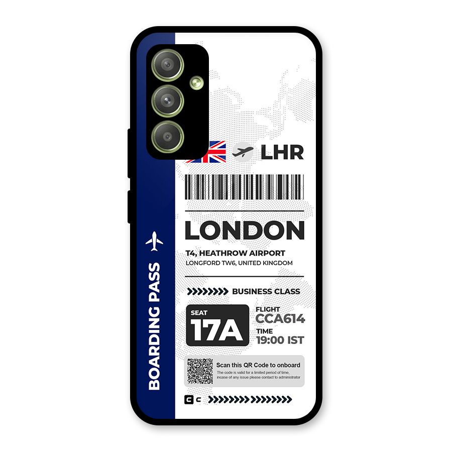 International Boarding Pass London Glass Back Case for Galaxy A54