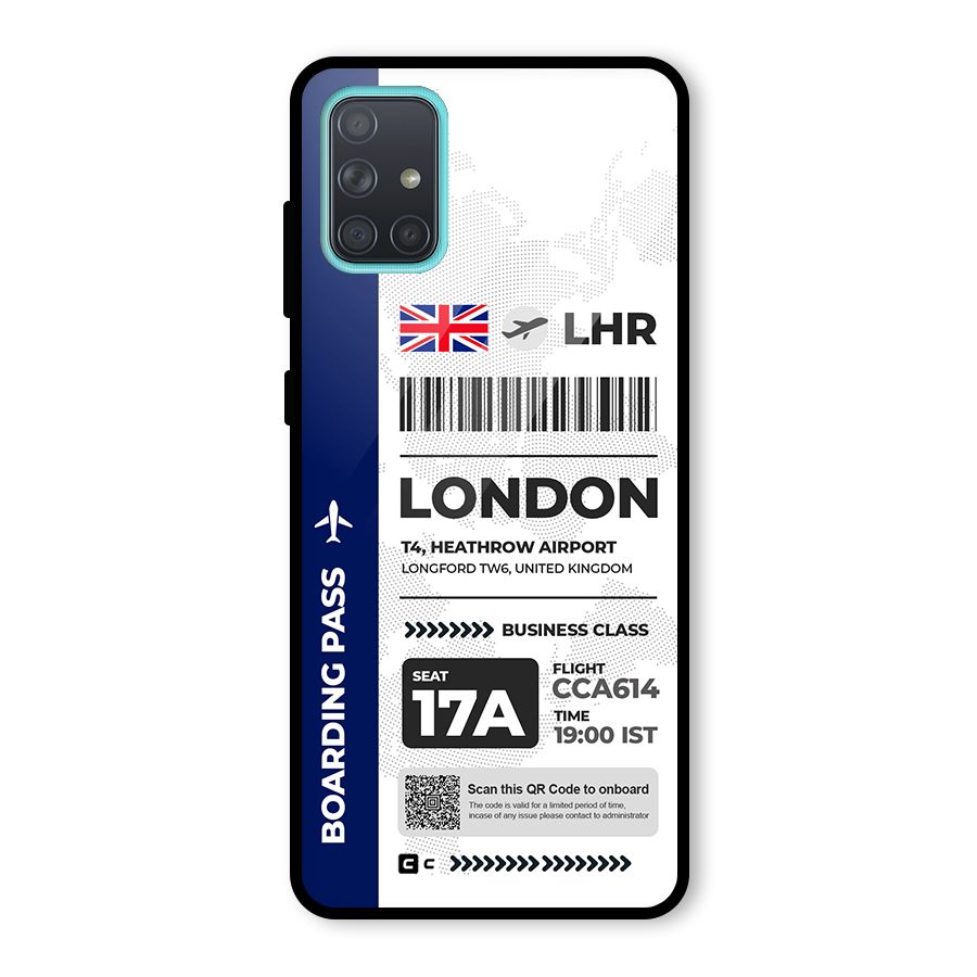 International Boarding Pass London Glass Back Case for Galaxy A71