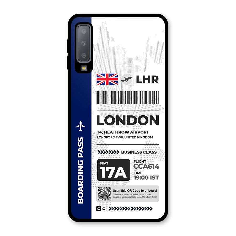 International Boarding Pass London Glass Back Case for Galaxy A7 (2018)