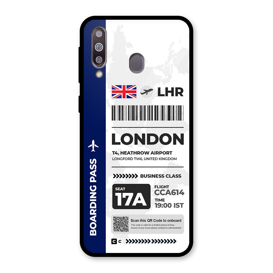 International Boarding Pass London Glass Back Case for Galaxy M30
