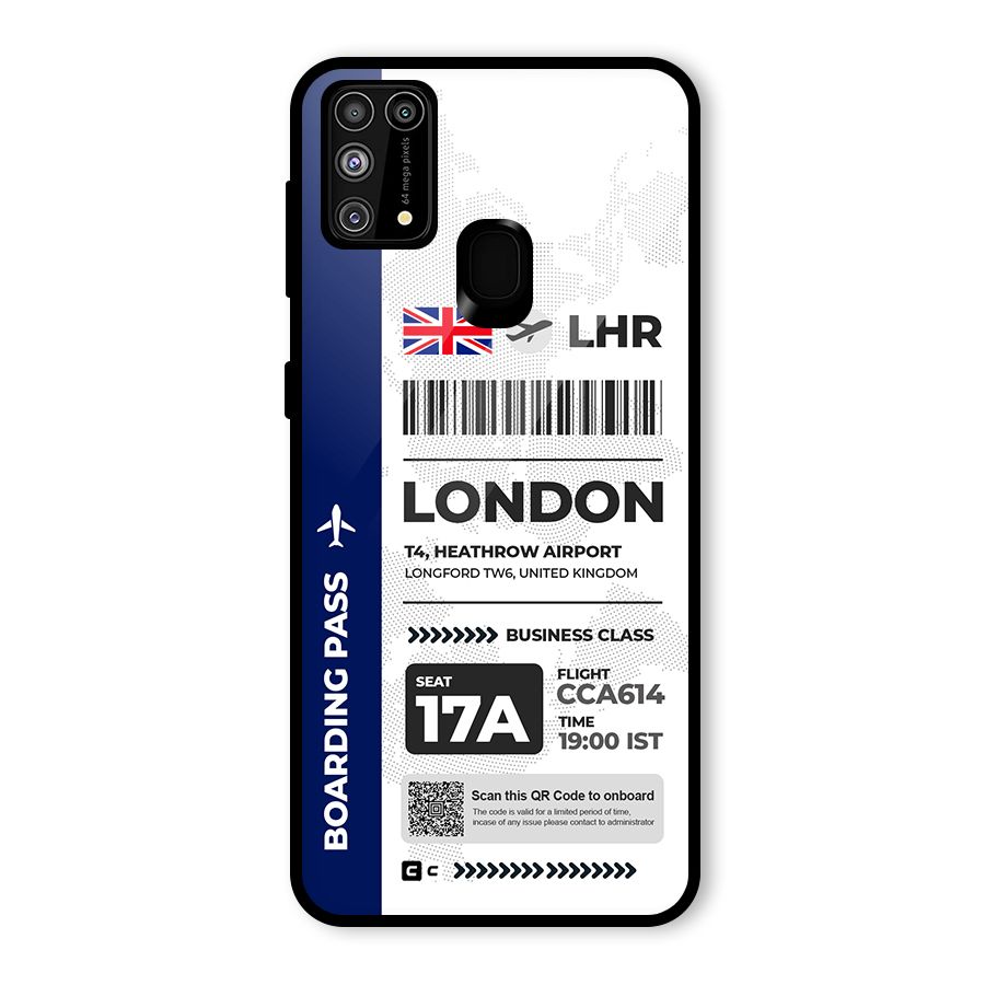 International Boarding Pass London Glass Back Case for Galaxy M31