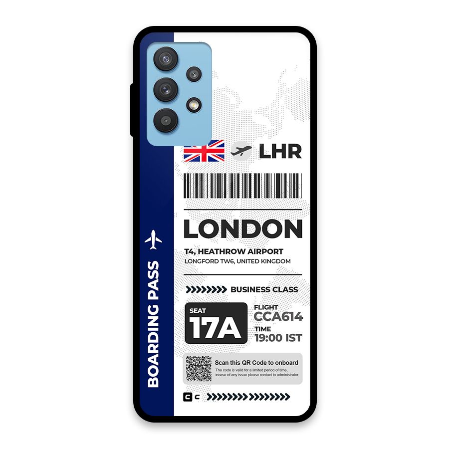 International Boarding Pass London Glass Back Case for Galaxy M32 5G